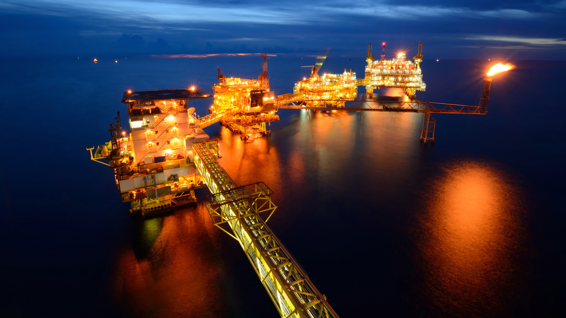 Background slider image of an ocean oil rig
